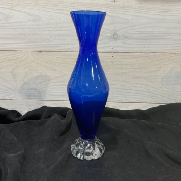 Vintage 1960-70s Blue ASEDA GLASS Vase From Sweden Scandinavia (Retired Item) - Picture 1 of 7